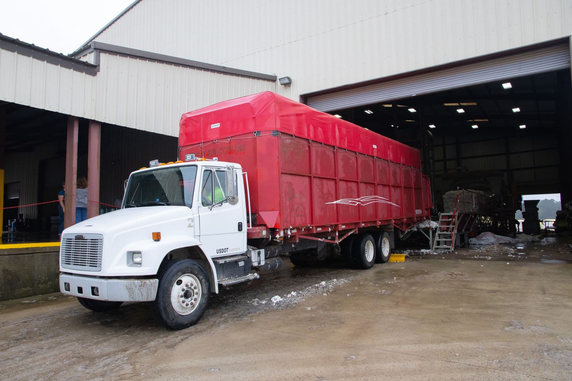 Freight being loaded at a 3PL warehouse loading dock