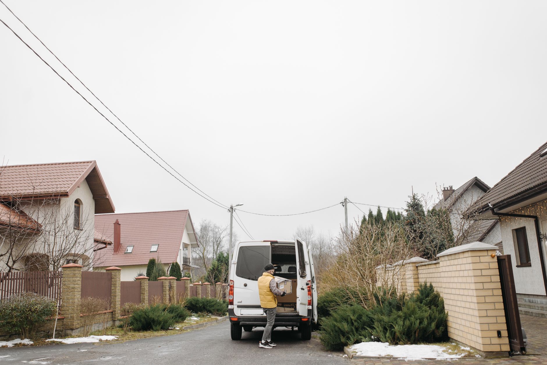 HVAC service van parked outside a home ready for a scheduled appointment